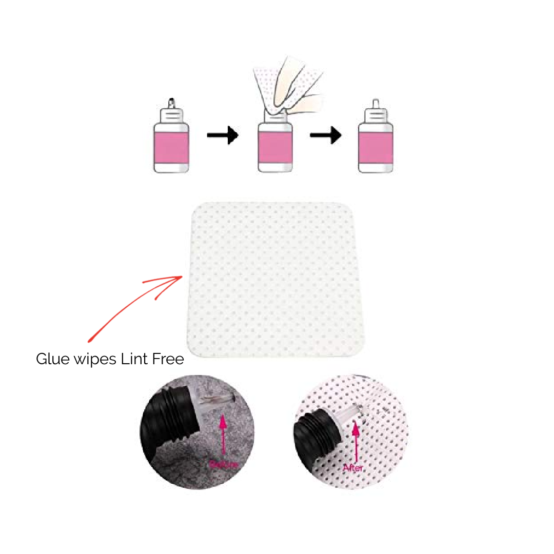 Glue lint free wipes (200 pcs.)