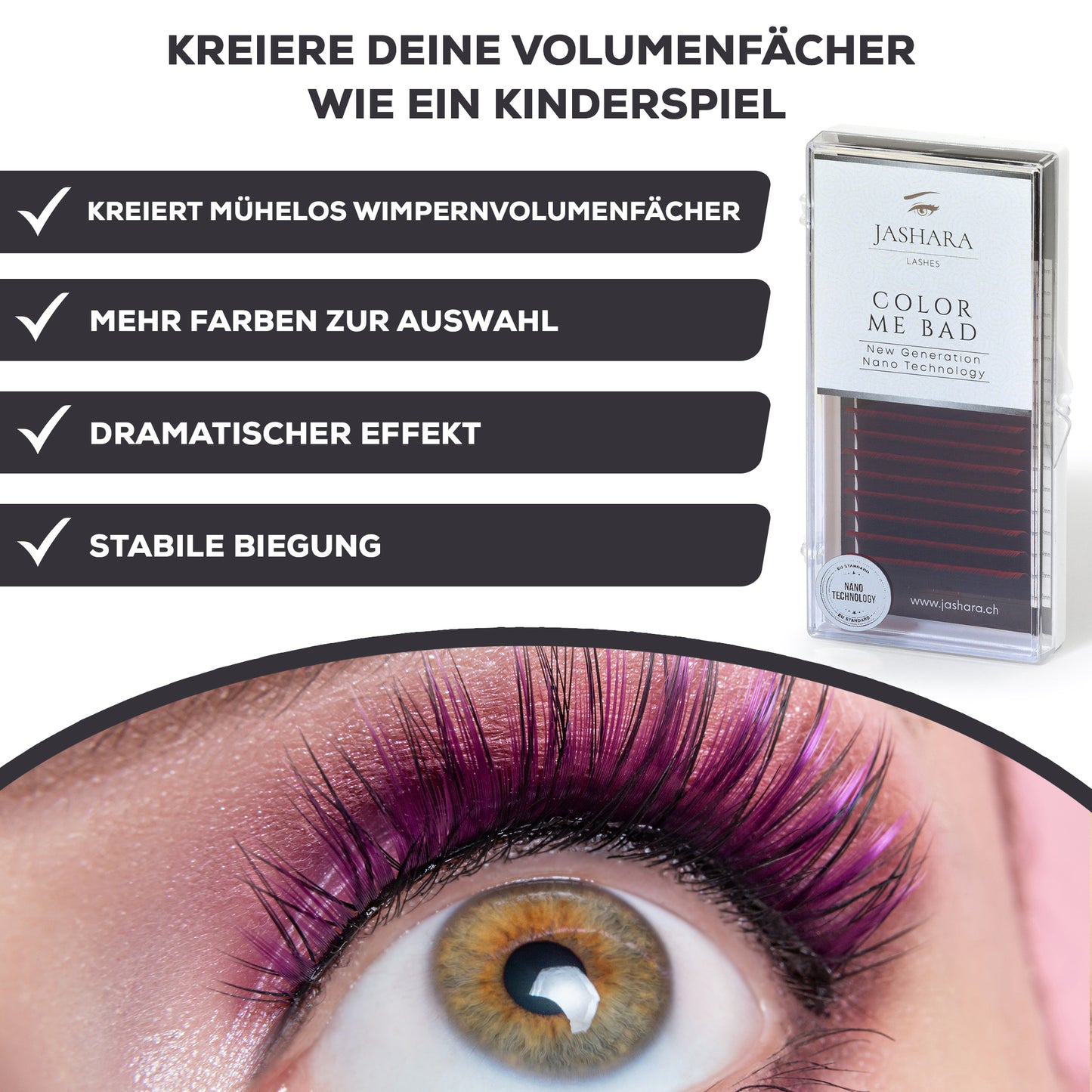 OMBRE colored individual lashes in 0.07 strength